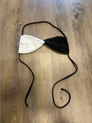 SheIn Black and White Bathing Suit Top thumbnail 2