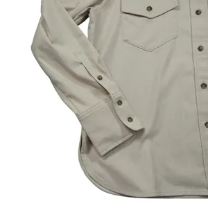 Madewell Womens‎ Size 14 Western Shirt Beige Twill Button Down Flap Pockets thumbnail 4