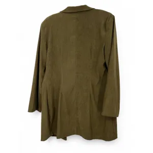 Vintage Celine | M | Blazer Jacket Micro Suede Womens Thigh Length Olive Green thumbnail 3