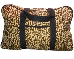 SET Cheetah print with pink lining travel hanging bag and matching duffle bag thumbnail 1