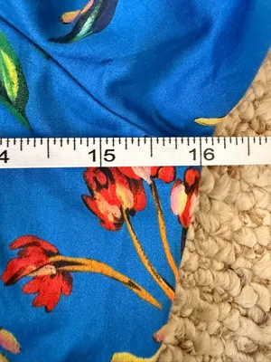 Parker Iggy Blue Floral Peplum Puff Sleeve Tie Front Blouse Size Small thumbnail 6