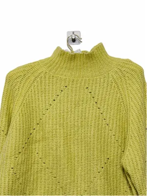 LINE the Label Women’s LongSleeve Ribbed Pointelle Mock Neck Cropped Sweater XS thumbnail 8
