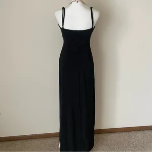 Showpo Rheannon Split Mesh Maxi Dress in Black Lurex thumbnail 6