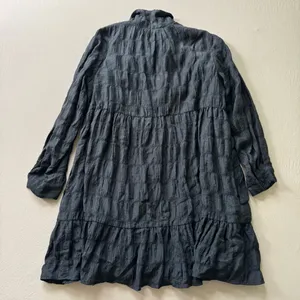 Davi & Dani crinkle tiered mini shirt dress thumbnail 2