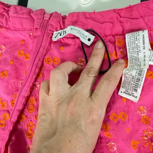 ✨ ZARA Fuchsia Pink Mirror Embroidered Shorts - Boho Festival High-Waisted Size S thumbnail 11