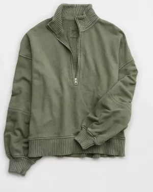 Aerie Sun's Out Quarter Zip Sweatshirt thumbnail 1