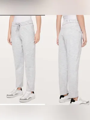 Lululemon On The Fly Pant *27" Womens 8‎ Grey White Athletic Athleisure W5BVFS thumbnail 2