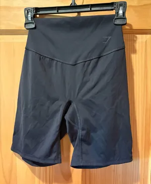 Gymshark Black High-Waisted V-Front Biker/workout Shorts women’s size S thumbnail 1