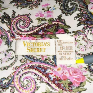 Vintage Victoria Secret Gold Label Paisley Slip Nightie Size L thumbnail 2