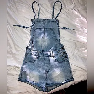 Size xs Light-wash Jean Style Romper Outfit thumbnail 5