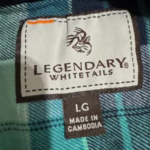 Legendary Whitetails Womens Green Plaid Hooded Flannel Shirt Large 6578 Shacket‎ thumbnail 6