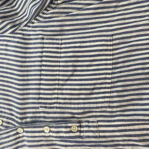 Madewell Striped Henley Top Women’s Medium Blue White Long Sleeve Cotton Shirt thumbnail 8
