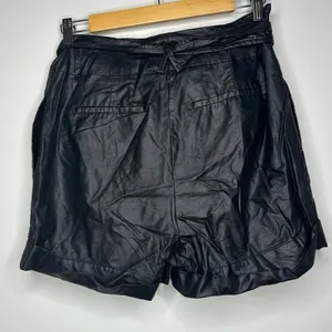 Elizabeth and James- Black Pleather Shorts w/Tie Belt thumbnail 2
