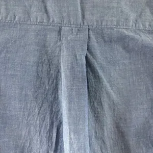 Theory Blue Cotton Chambray Collarless Tunic Shirt Long Sleeve G0704 S thumbnail 5