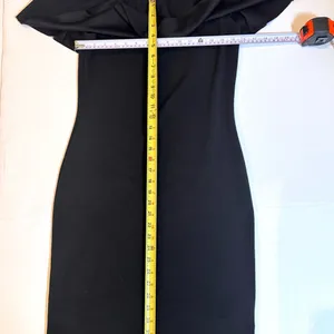 Almost Famous Black Off Shoulder Ruffle Sheath Dress XL Classic Cocktail LBD thumbnail 7
