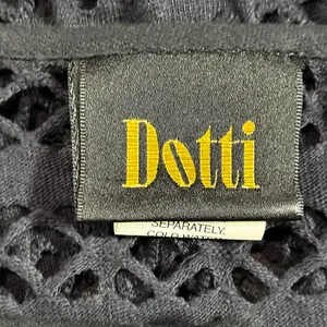 Dottie Couture Black Cotton Eyelet Button Front Swim Cover Up Size Large thumbnail 3