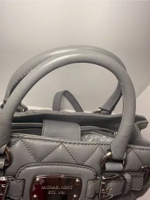 Michael Michael Kors Gray Quilted Leather Satchel Crossbody thumbnail 10