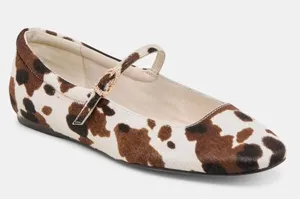 Dolce Vita Reyes Flat in Cow Print Brown Size 9 thumbnail 1