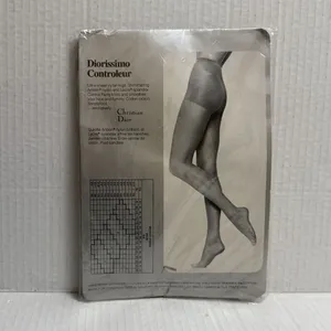 Vintage Christian Dior Tights Pantyhose Size 2 Diorissimo Control Top 4533 White thumbnail 2