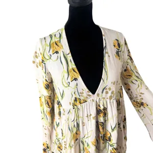 Free People Bella Babydoll Floral Tunic Mini Dress Top Womens XS Flowy Indie thumbnail 4