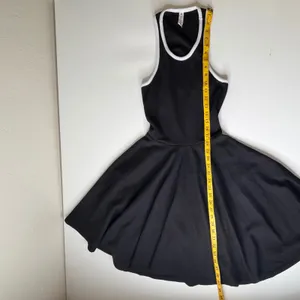 Daily Practice Anthropologie Cutout Fit and‎ Flare Dress Small Black Ribbed Knit thumbnail 10