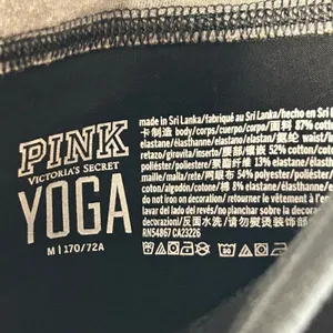 Victoria's‎ Secret PINK Yoga Leggings Black Grey Mesh Logo Waistband Size M thumbnail 5