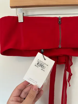 Bardot Akasha Crop Top in Deep Red thumbnail 8