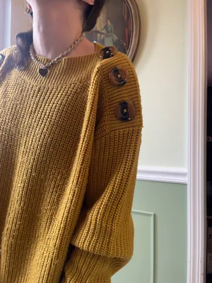 Philosophy yellow button sweater thumbnail 2