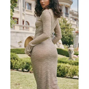 House of‎ CB Giovanna Musk Lace Long Sleeve Maxi Dress NWT Cut Out Small Sexy thumbnail 3