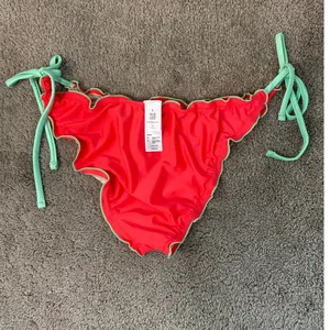 NWT Cupshe Coral Mint Ruffle Tie Bikini Set Top M Bottom L thumbnail 7