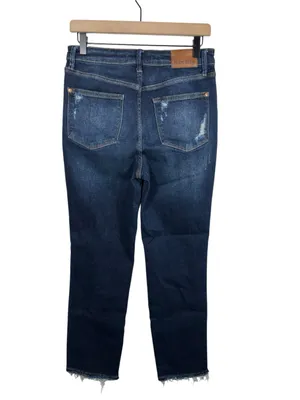 Judy Blue High Waist‎ Rigid Magic Heavy Destroy Straight Jeans Women’s 5/27 thumbnail 4