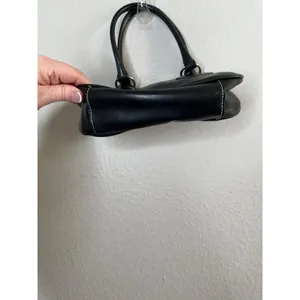 Nine West Black Faux Leather y2k small shoulder Handbag thumbnail 7
