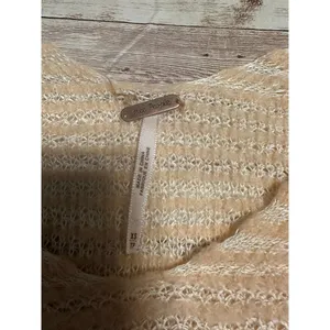 Free People Peach Striped Ballet Oversized Sweater Size XS Linen Wool Blend thumbnail 4