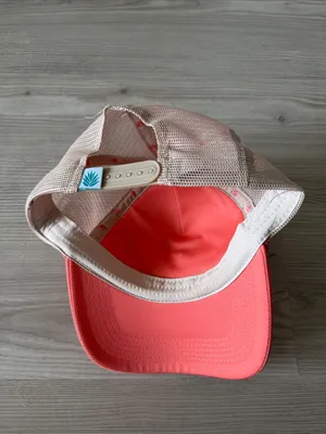 Free People Cowboy Hat Trucker Cap in Coral and Cream thumbnail 3