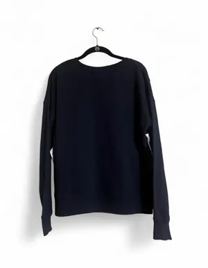 Reebok Black Sweatshirt Sz L White Logo & Side Panels Long Sleeves Athletic thumbnail 5