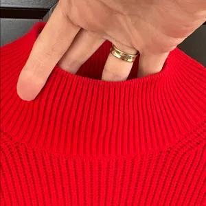 J. Crew Ribbed Turtleneck Stretch Yarn Sweater Red Size Large thumbnail 4
