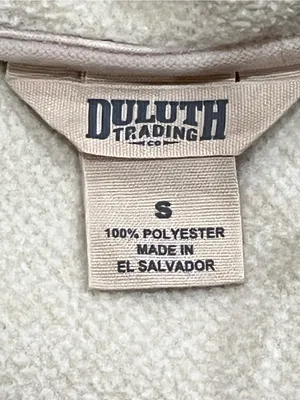 Duluth Trading Co Beige Brushed Waffle 1/2 Zip Hooded Pullover Size Small thumbnail 7