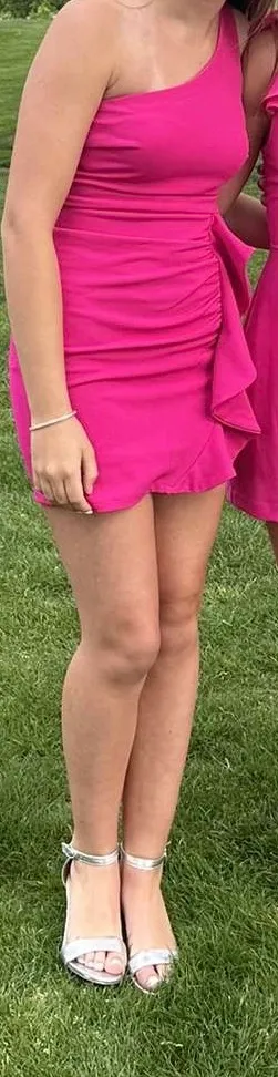 Hello Molly Pink One Shoulder Dress thumbnail 6