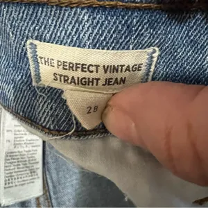 Madewell The Perfect Vintage Straight Distressed High‎ Rise Denim Jeans thumbnail 11