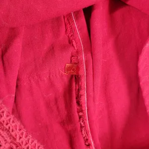 Handmade Mexican Dress M Red Embroidered Muumuu Floral Crochet Boho Hippie Midi thumbnail 16