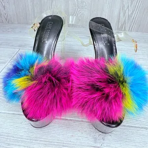 Dolls kill cape Robbin night of my life fluffy clear platform heels size 8 thumbnail 12
