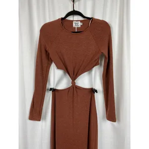 Princess Polly Brown Luca Long Sleeve Maxi Dress Sz.US6 NWT thumbnail 6