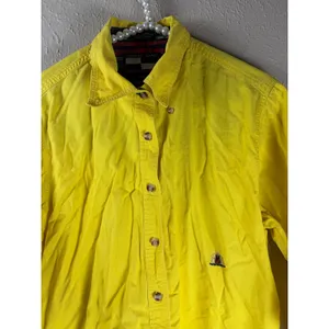 Vintage Urgent Gear Shirt Womens Size Medium Yellow Button Front Western Preppy thumbnail 2