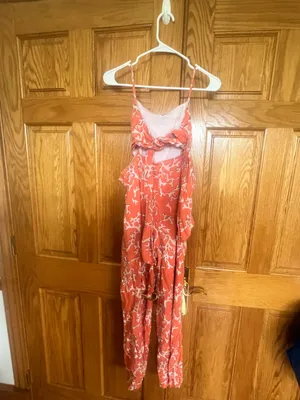 Maeve - Anthropologie - Coral-Print Spaghetti-Strap Jumpsuit thumbnail 8