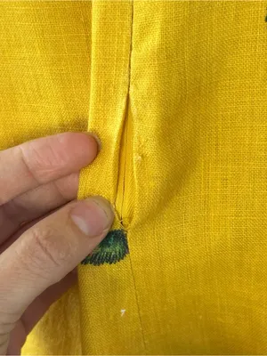 Farm Rio 100% Linen Jungle Tucanos Button Midi Yellow Embroidered Dress Sz XS thumbnail 16