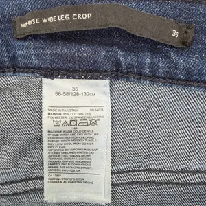 Banana Republic High Rise Wide Leg Crop Denim Jeans Dark Wash Plus Size 35 NWT thumbnail 8