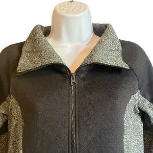 Columbia Black Gray Full Zip‎ Raglan Long Sleeve Fleece Jacket Small Gorpcore thumbnail 3