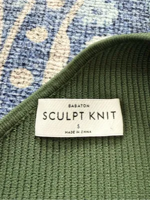 Babaton Olive Green One-Shoulder Rib Knit top thumbnail 3