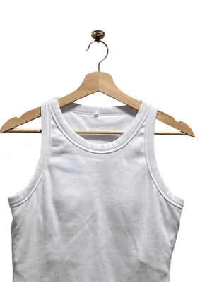 Boutique Built In Bra Ribbed Tank Top White Size XL Minimalist Neutral Summer thumbnail 6
