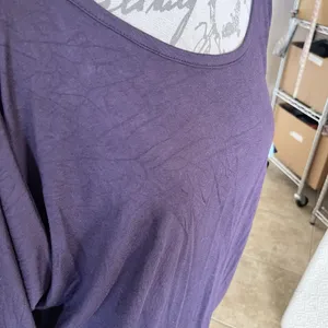 41 hawthorn blouse Top Short Sleeve Large Purple Open back Tunic Stretch Fall thumbnail 4